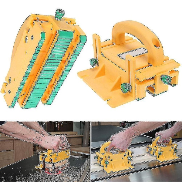 3D Sikkerhedsskubber Pushblock Flipping Træbearbejdningsværktøj til Bordbåndsave Overfræserborde