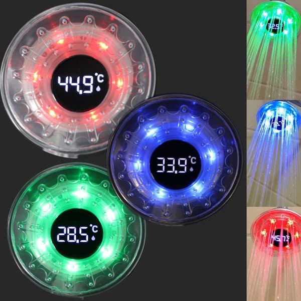 LED-dusch med ny digital display, duschtemperaturkontroll, trefärgad, multifunktionell, justerbart vattenläge SDH1-b8