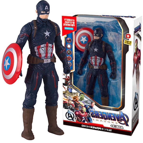 Avengers lysande actionfigur Kapten Amerika modell prydnader
