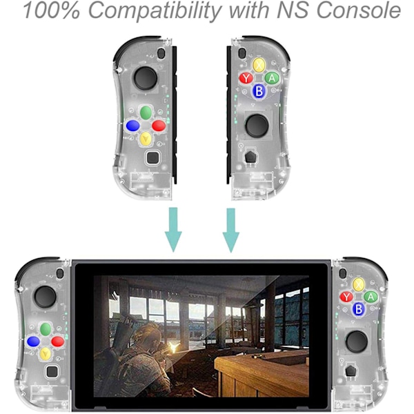 Original joystick-bryter Joy-Con trådløs spillkontroll venstre og høyre Bluetooth "Eating Chicken" artefakt håndtak (rød og blå, ett par)