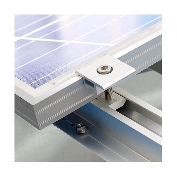 Förpackning med 10 Solpanel Fästen Mittklämma 30 mm T-formad PV Modul Fästklämma Höjdjusterbar