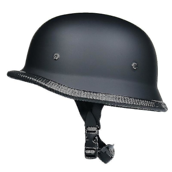 Tysk nyhet platt svart motorcykel halv hjälm Cruiser Biker