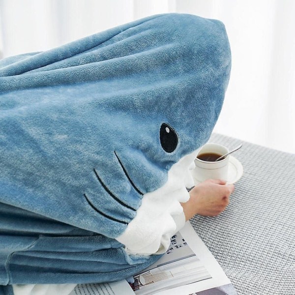 Shark Blanket Vuxen - Bärbar Shark Blanket Super Soft Mysig Flanell Luvtröja - Shark Onesie Filt Shark Blanket Hoodie