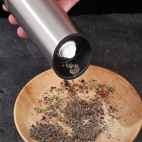 Elektrisk peppar- och saltkvarn - Uppladdningsbar kvarn -justerbar keramisk malning för svartpepparkorn
