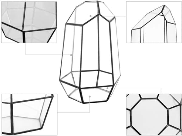 Håndlaget Geometrisk Glassterrarium For Sukkulenter og Luftplanter
