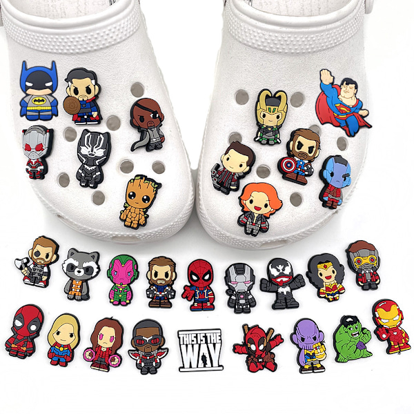 30 kpl Marvel-sankareiden teemaiset Crocs-kengät Sandaalit Kengät Syntymäpäivälahja Kengät Tarvikesarja