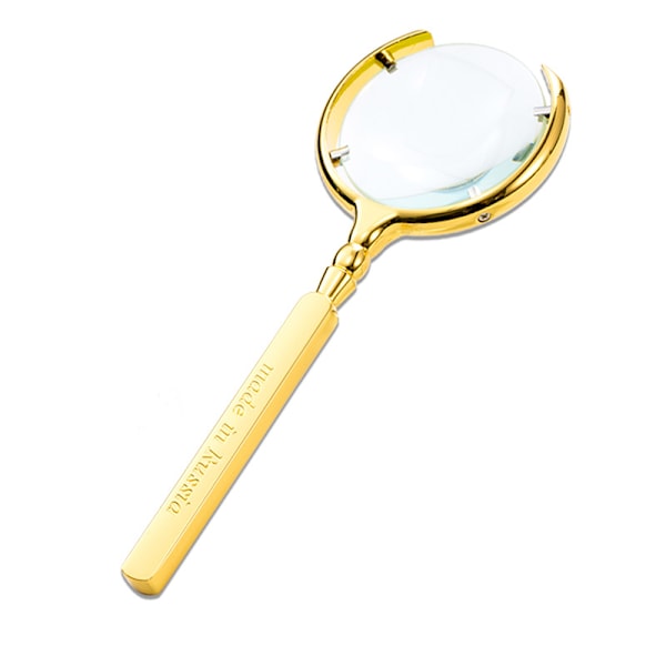 Handhållen 8x förstoringsglas med halvmåneöppning för att läsa tidningar, äldre och barn, smyckesbedömning karta, spotlight tändning