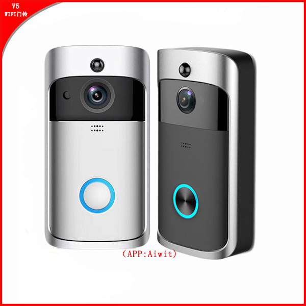 WiFi Smart Hemdörrklocka Fjärrövervakning Intercom Dörrklocka V5 Infraröd Induktion Nattseende Videodörrklocka