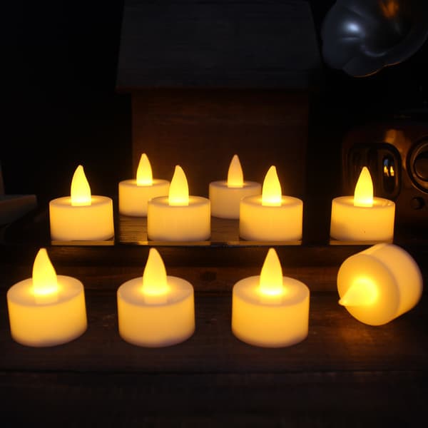 Flammeløse Lys - 12 Genopladelige LED Blinkende Telys