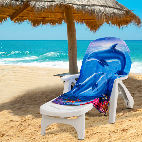 Strandhandduk 100% Polyester Badhandduk Mikrofiber Strandhandduk Pläd