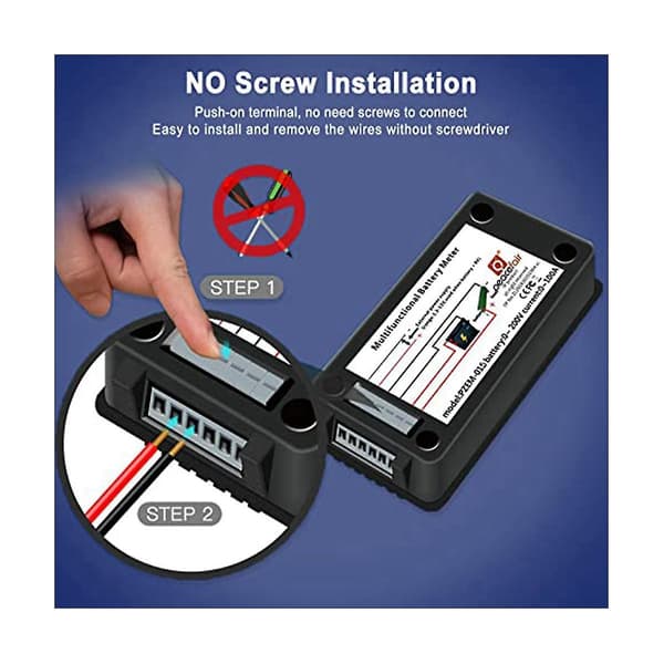 DC Batterimonitor Strømmåler Amperemeter Digital DC 0-200V Shunt 100A Multimeter, Meter Voltmeter Cap