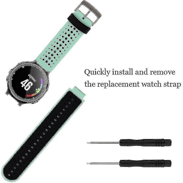 Farverige remme til ur, udskiftningsrem til Approach S20 S5 S6 smartwatch (farve: mintgrøn/sort)
