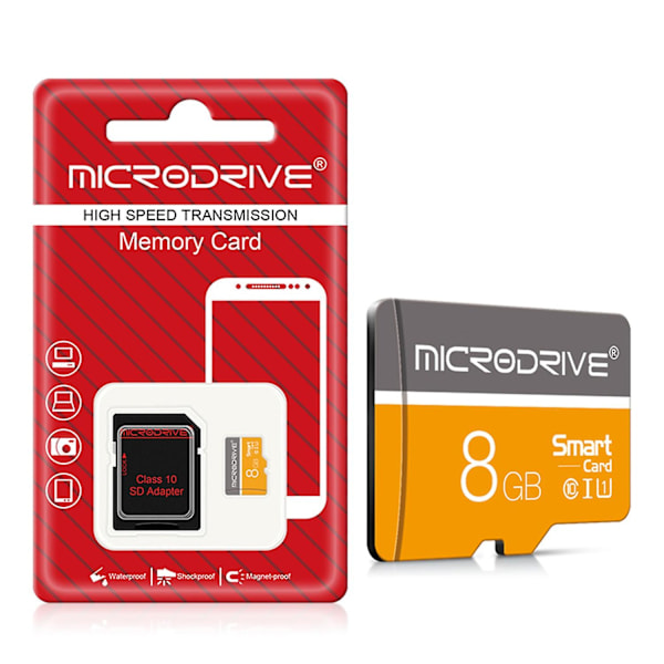 Microdrive 8 GB høyhastighets TF-kort kamera mobiltelefon minnekort