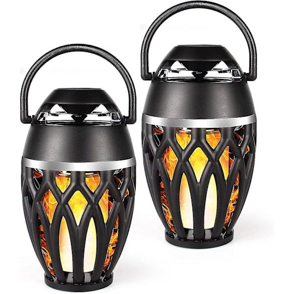 2-pack utomhus Bluetooth-högtalare, Bluetooth 5.0 LED-flamhögtalare, Ipx5 vattentät flamficka atmosfärhögtalare, flamplampa, presenter till män kvinnor