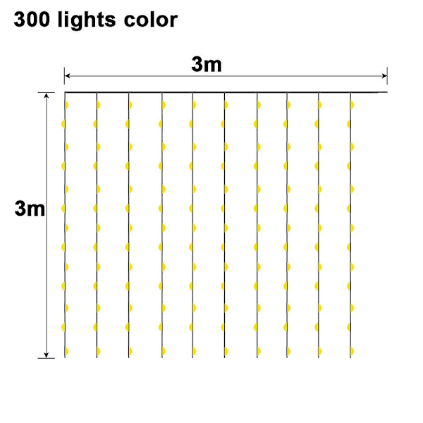 300 Led Kaukosäätimellä Varustetut Aurinkokäyttöiset Vesiputouskeijuketjuvalot Koristelu, Puutarhajuhlat Häät