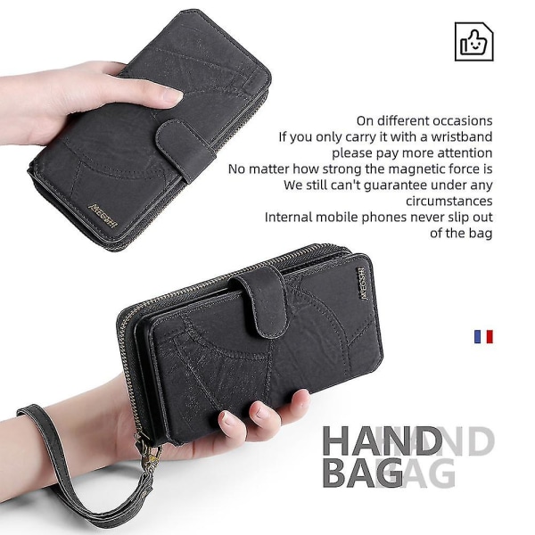 Megshi 004-serien för Samsung Galaxy A33 5g plånboksfodral med case Löstagbart cover i Pu-läderställ