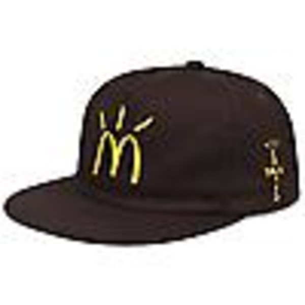 Travis Scott McDonald's felles baseball caps i ren bomull, myk topp, flat brem, casual caps, svart