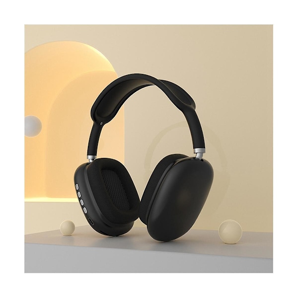 Trådløse hodetelefoner Over Ear Bluetooth 5.0 Hodetelefoner med mikrofon for telefon PC Datamaskin - Svart
