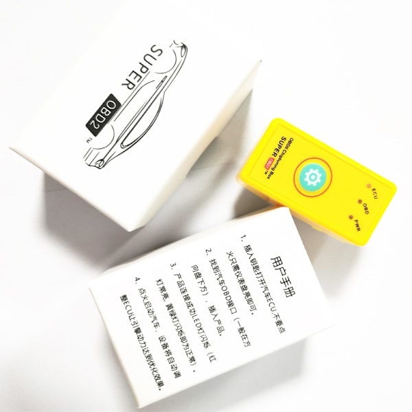 4-pack Super OBD2 Nitro Optimizer Effektökning Bränslebesparing ECO Power Upgrade Switch Gul