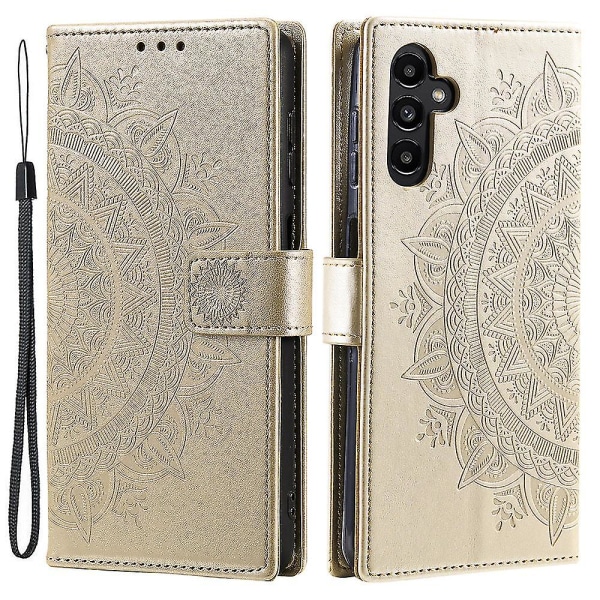 För Samsung Galaxy A54 5g Imprinted Mandala Flower Folding Stand Case Pu Läderplånbok Magnetic Flip Phone Co