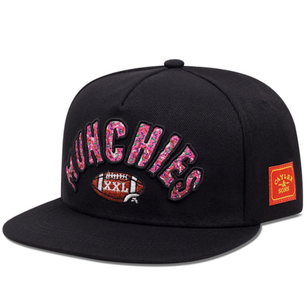 Ny Modetrend Hip Hop Mænds Broderet Trykt Baseballkasket Niche Fire Sæsoner Solskærm Høj kvalitet Høj Rand Hat Sort 1 stk