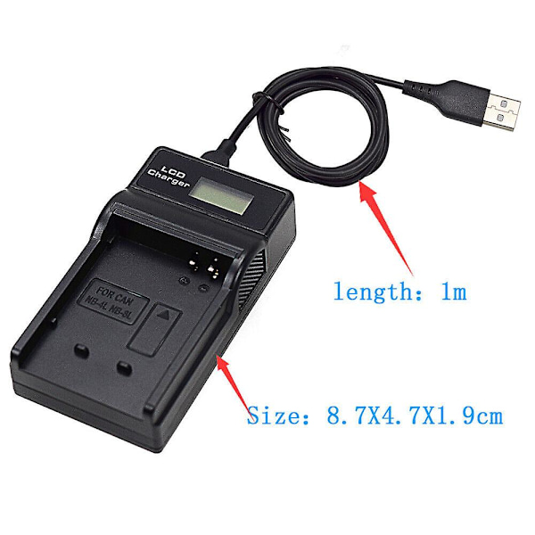 USB-akkulaturi yhteensopiva NB-4L | Canon Ixus 115 Hs 117 Hs 130 220 Hs 230 Hs 255 Hs