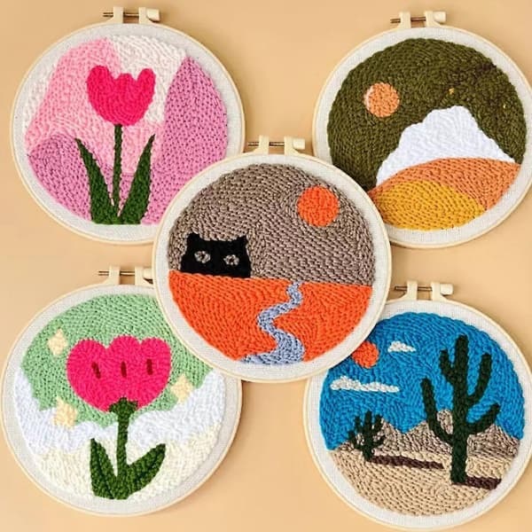 Punch Needle Kit, Punch Needle Kits Voksne Nybegynner