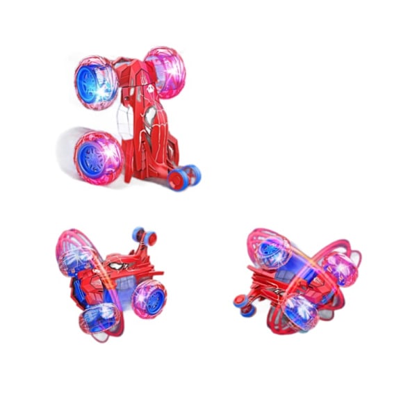 Spiderman RC-bil RC-leksaker, laddningsbar stunt RC-bil med 360 graders flip fyrhjulsdrift hjulbelysning