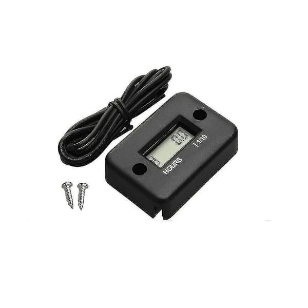 Vandafvisende LCD-display Digital Timer Inductiv Timer til Motorcykel ATV Snemobile Motor, Sort
