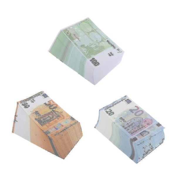 Prop Money, ensiluokkainen leikkiraha, 300 kappaleen pakkaus, kopio 100/50/20 Euro Ty