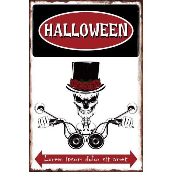 Halloween-aiheiset seinäkoristeet, tunnelma-aiheinen vanhan raudan koristemaalaus retro Halloween-rauta