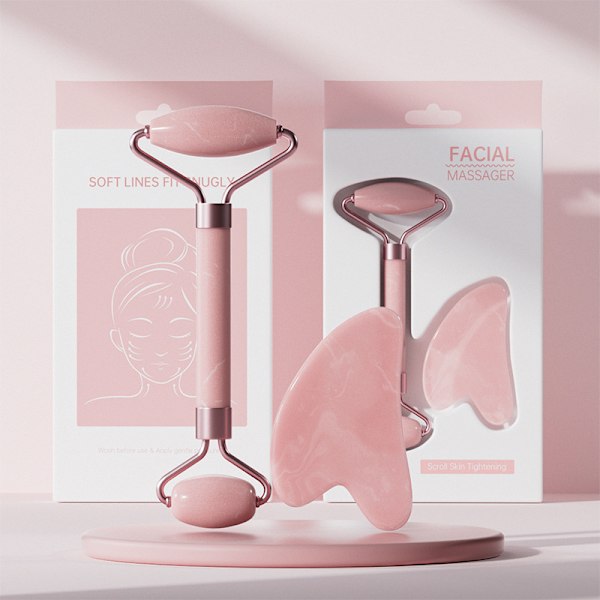 Ansigtsrulle Massager Ikke-Pink Krystal Jade Harpiks Manuel Jade Push Ansigt Dobbelt-Hoved Rulle Massager