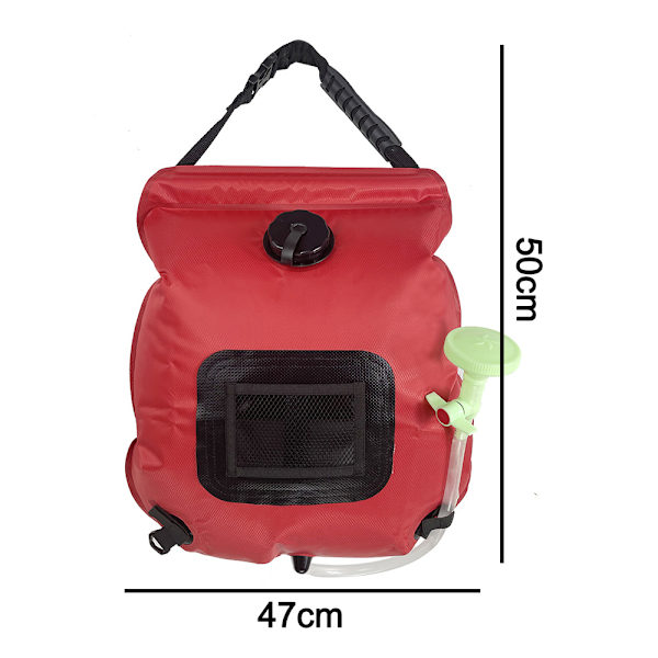 Solbruserpose, 20L solopvarmet campingbruserpose til vandreture