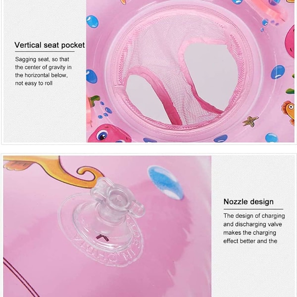 Krabba babysimring, babysimhjälp, babysimhjälp med sits (PVC) lämplig för småbarn från 6 månader till 48 månader
