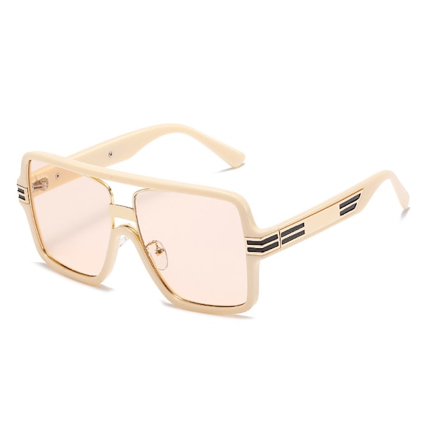 Large frame flat top INS style sunglasses trendy street shooting modern retro sunglasses