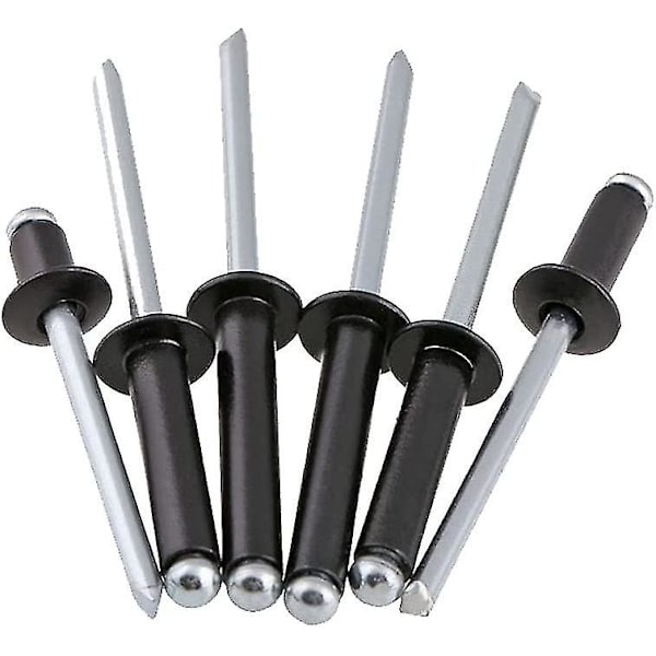 120 stk. sorte nagler Popnagler Aluminium Blindnagler Aluminium Flange Nagler Store Hovednagler Sorte Popnagler til Møbler Matchende Sæt M2.4 M3.0