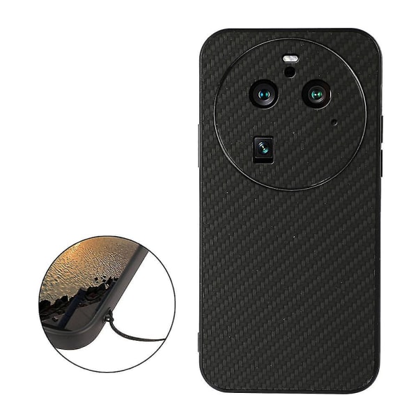 För Oppo Find X6 Pro Carbon Fiber Texture Phone case Pu Läderbelagd Tpu Drop-proof cover