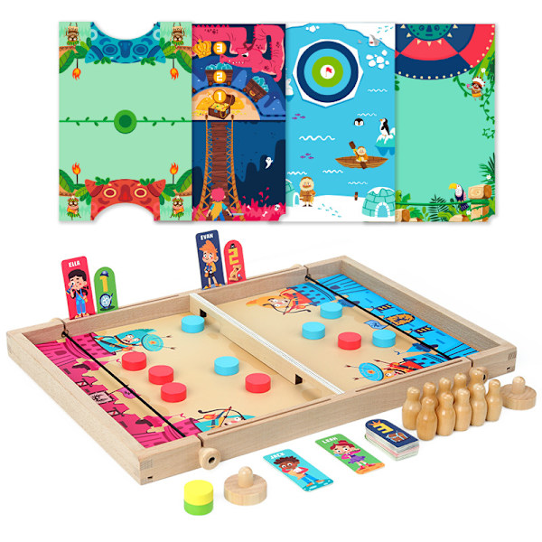 Bordspel 12 i 1 Multifunktionellt bordspel Barn studsande schack Bowling Dubbelstridsspel Förälder-barn