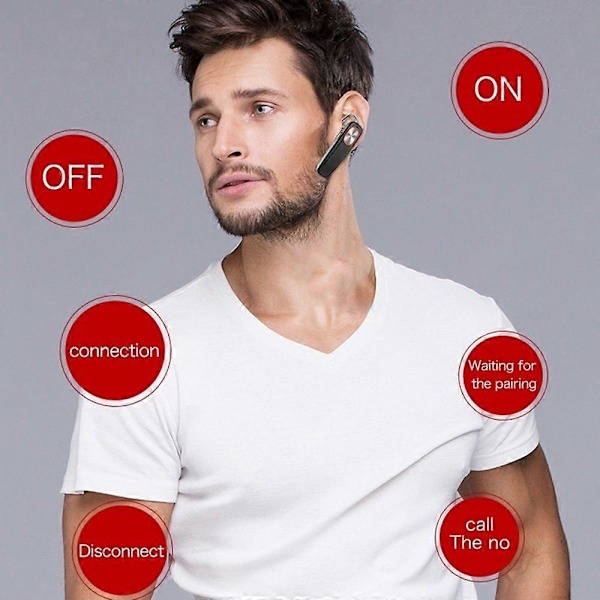 Bluetooth Trådlöst Hörsnäcka Hörlurar Handsfree Headset med Mikrofon