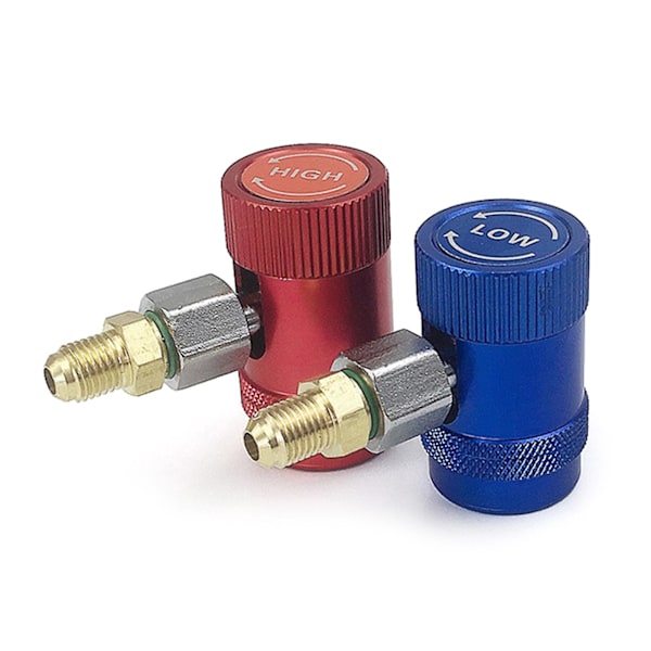 A/C Manifold Målersett R1234yf Kobling Høy & Lav Hurtigkobling AC Adapter