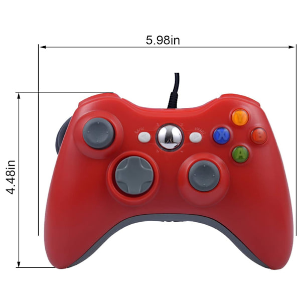 XBOX 360 LANGallinen OHJAIN USB-tietokoneohjain PC-pelaamiseen LANGallinen OHJAIN, punainen