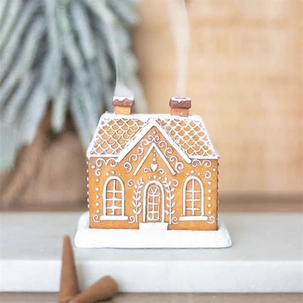 Harpiks Snetop Gingerbread Hytte Røgelsebrænder Julehytte Røgelsebrænder Dekoration