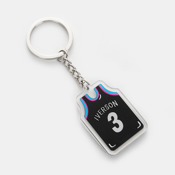 2-pack Iverson jersey keychain pendant accessories acrylic creative gift