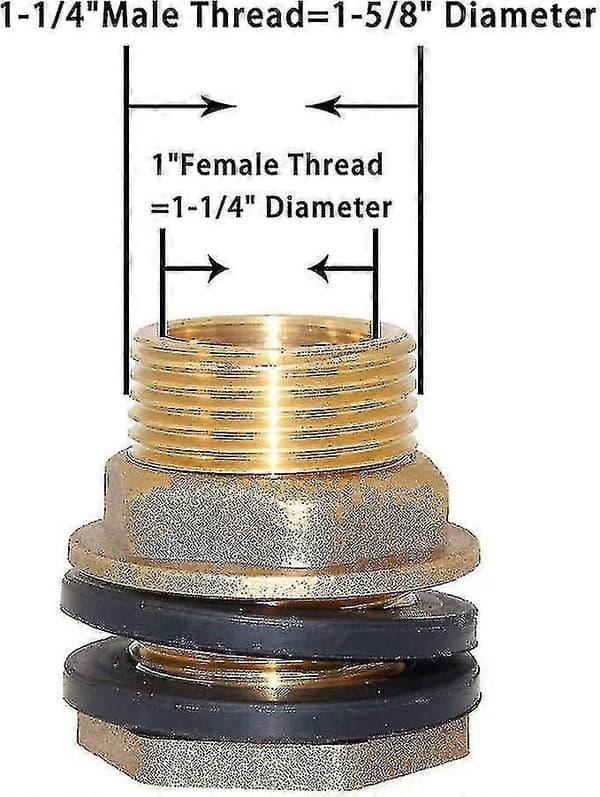 1\" Hunn 1-1/4\" Hann Solid Messing Vann Tank Kobling Bulkhead Tank Tilbehør - Slitesterk VVS Adapter