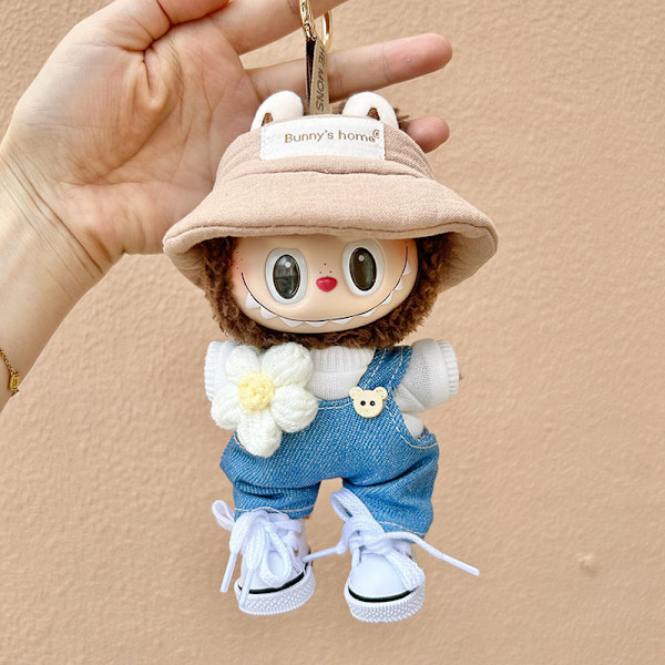 5 stk (Kun tøj) 17 cm vedhæng blind box macaron Labubu Labubu Tid til at slappe af dukke tøj