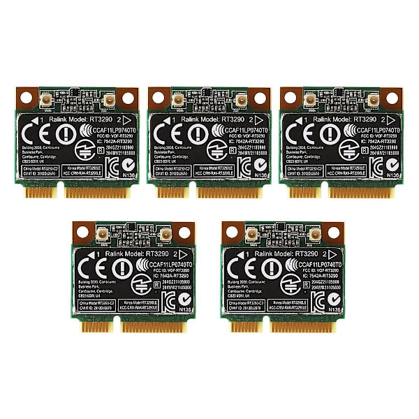 5 STK 150 Mbps 2.4 GHz RT3290 802.11B/G Trådløst WLAN-kort WIFI + Bluetooth BT 4.0 Halv Mini PCI-E Bil