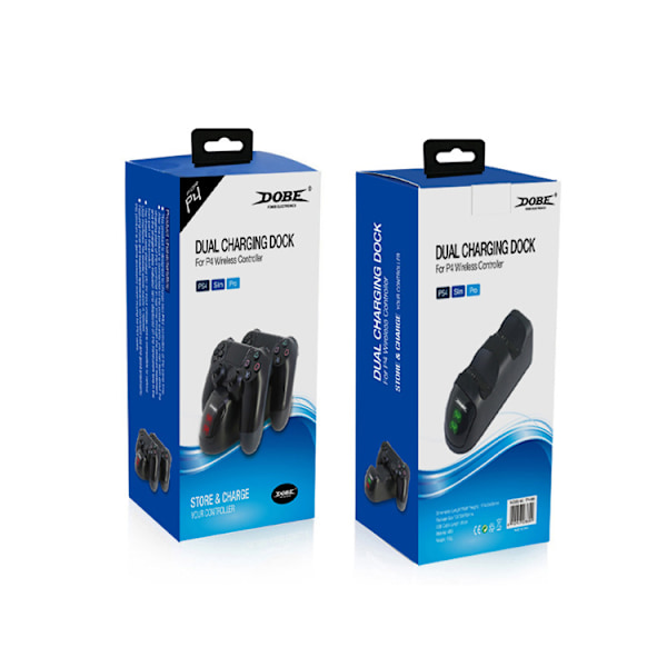 1-pak DOBE PS4 Spilkonsol Oplader PS4slimPRO Controller Dobbelt Oplader PS4 Controller Oplader TP4-889