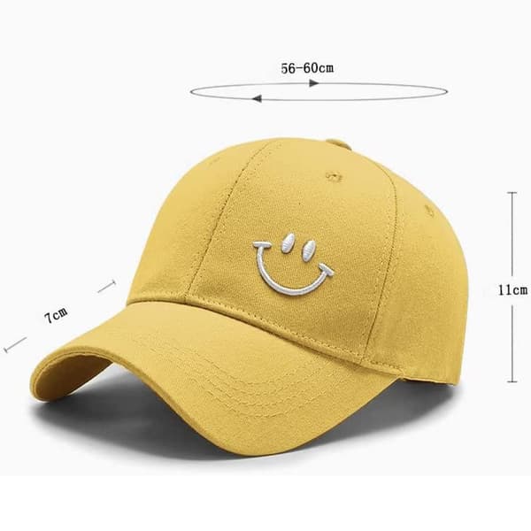 Smiley Baseball Kasket Justerbar Hætte Til Sport Og Udendørs