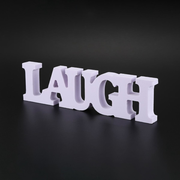 3st Live Love Laugh träbokstäver för bröllopsdekoration (vit)