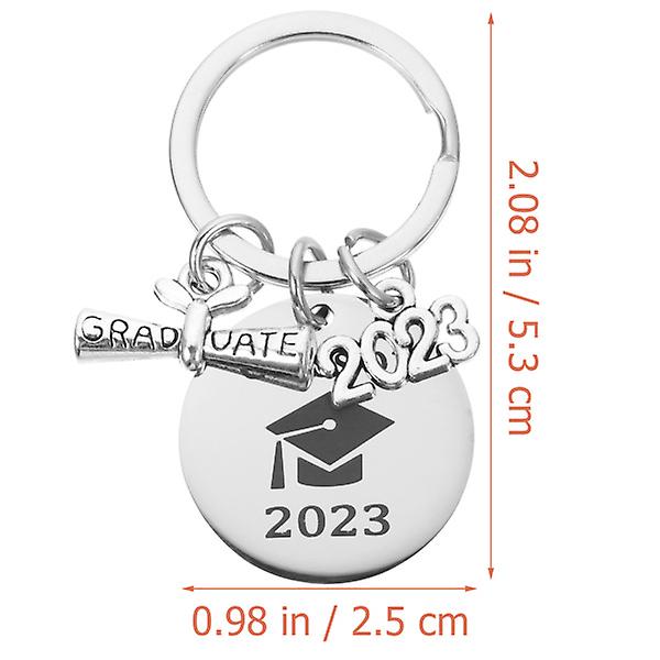 Nyckelring med examenstema Klass av 2023 Nyckelring Present Nyckelring i rostfritt stål